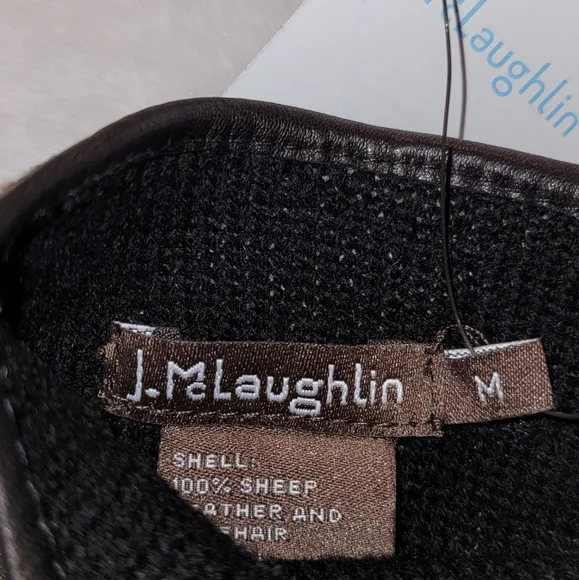 J McLaughlin Camilla Leather Leopard Gloves Size Medium New With Tag - Picture 8 of 14